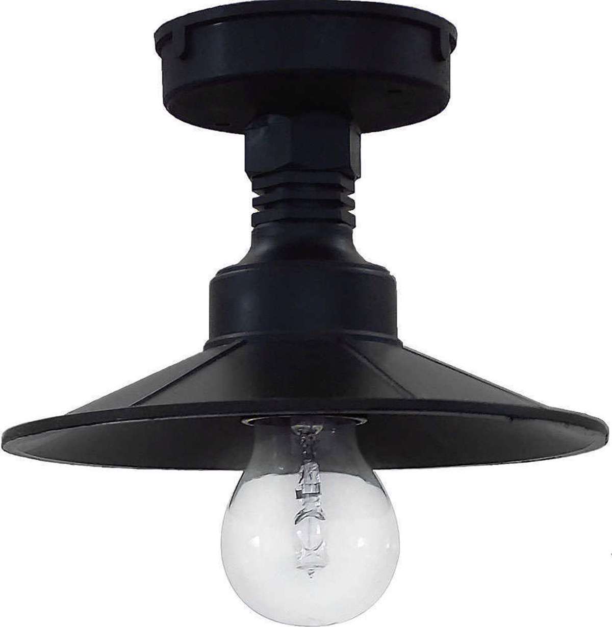 Heronia Fotistiko Orofis Exoterikou Xorou Plastiko LP-150CE -S Mavro E27 18X14cm 11-0147