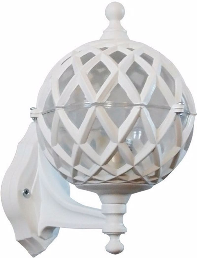 Heronia Aplika Exoterikou Xorou Plastiko/Gyali LP-520AN Lefko E27 17X23,5X29cm 07-1230