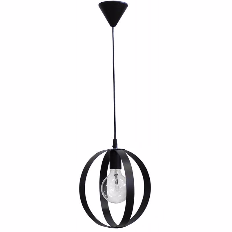 Heronia Fotistiko Orofis Metallo LAMA/25 PENDEL Mavro E27 24X85cm 34-0068