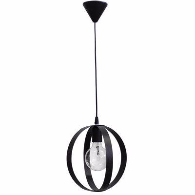 Heronia Φωτιστικό Οροφής Μέταλλο LAMA/25 PENDEL Μαύρο E27 24Χ85cm 34-0068