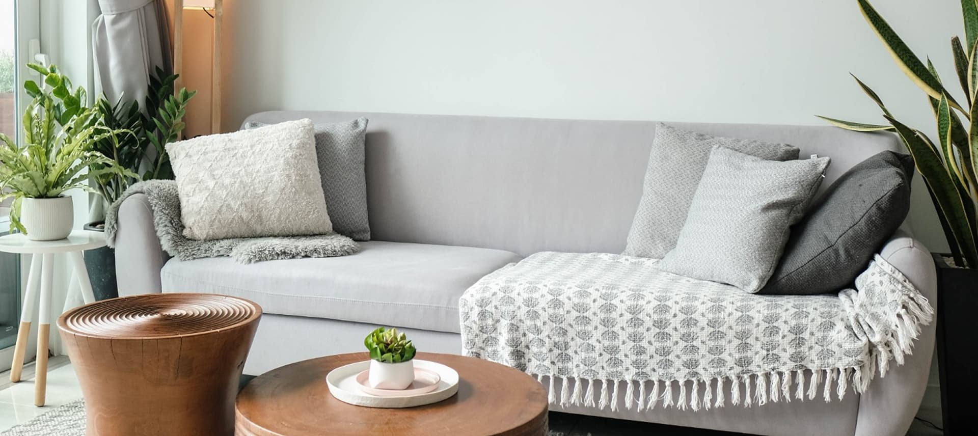 Living room scene with shoppable products