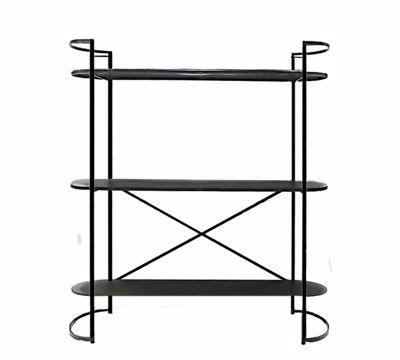 Zaros Οβάλ Μεταλλική Ραφιέρα με 3 Ράφια 152x38x161cm EP470