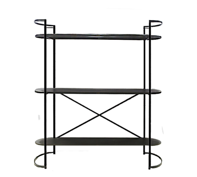 Zaros Οβάλ Μεταλλική Ραφιέρα με 3 Ράφια 152x38x161cm EP470