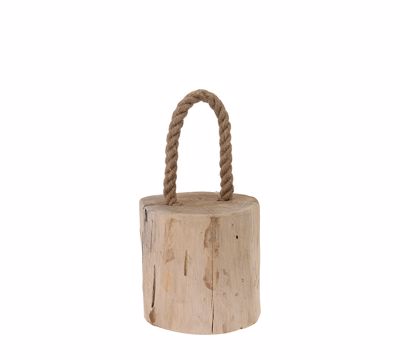 Zaros Doorstop από Κορμό Teak & Ναυτικό Σχοινί 17cm HE219