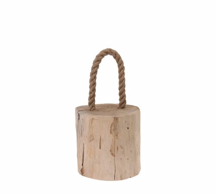 Zaros Doorstop από Κορμό Teak & Ναυτικό Σχοινί 17cm HE219