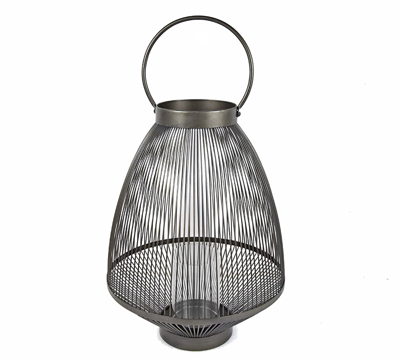 Zaros Οβάλ Μεταλλικό Φανάρι με Γυαλί Φ36x47.5cm HT654