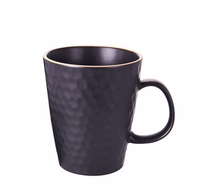 ZAROS Κούπα Stoneware ανθρακί 425ml με σφυρήλατο φινίρισμα KZ173