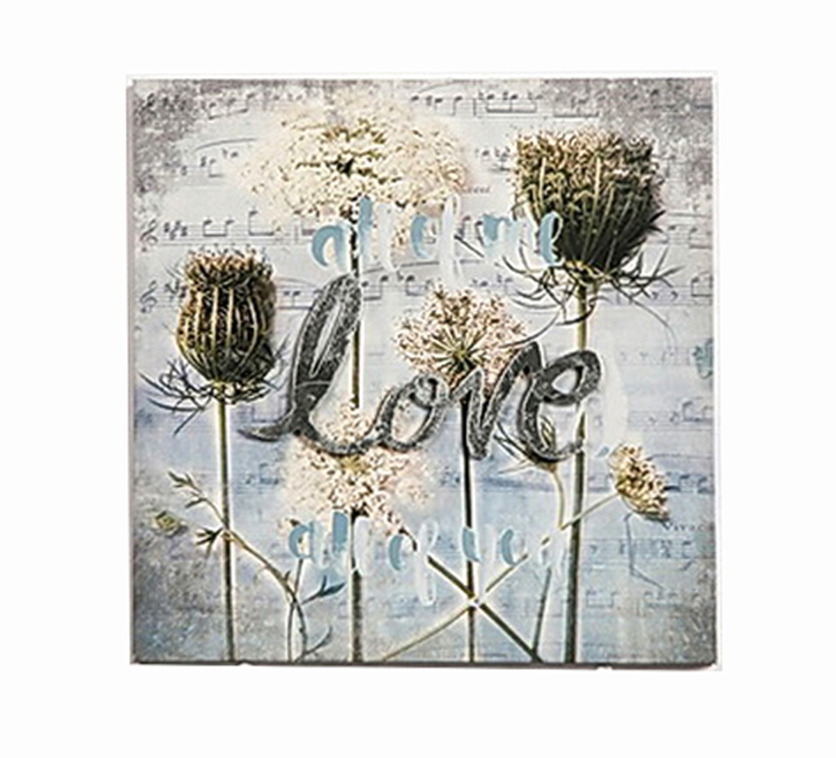 Zaros Pinakas se Kamba ''Love & Flowers'' Ble 30X30ek PI250