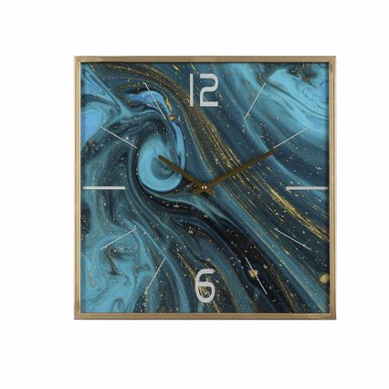 Iliadis Τετράγωνο Σιδερένιο Ρολόι Τοίχου Blue Ocean 40X40X4εκ 76549