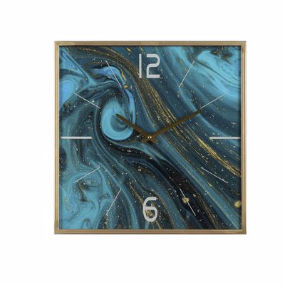 Iliadis Τετράγωνο Σιδερένιο Ρολόι Τοίχου Blue Ocean 40X40X4εκ 76549