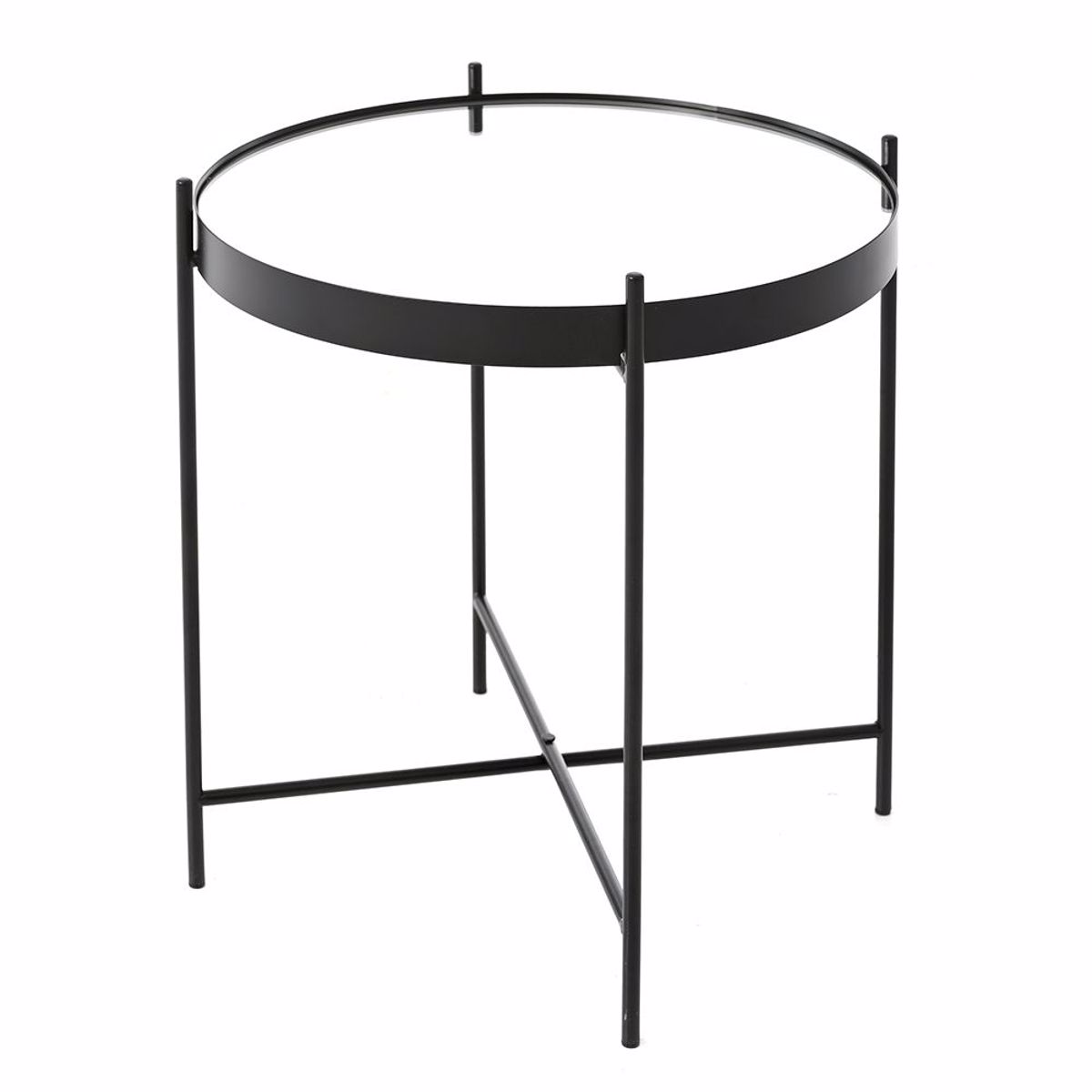 Iliadis Mavro Metalliko Trapezi me Gyalini Epifaneia 43X45cm 76848