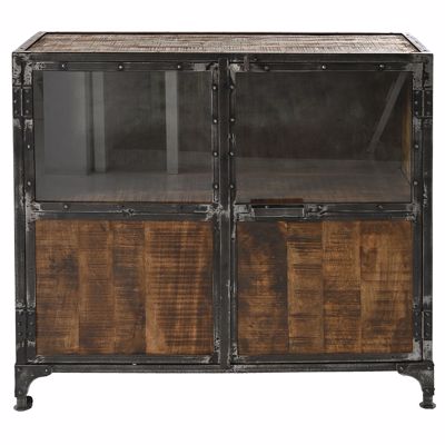 ILIADIS ΜΠΟΥΦΕΣ ΞΥΛΙΝΟΣ ΜΑΥΡΟ/ΦΥΣΙΚΟ ΜΕ ΓΥΑΛΙ 102x40x103EK 76868