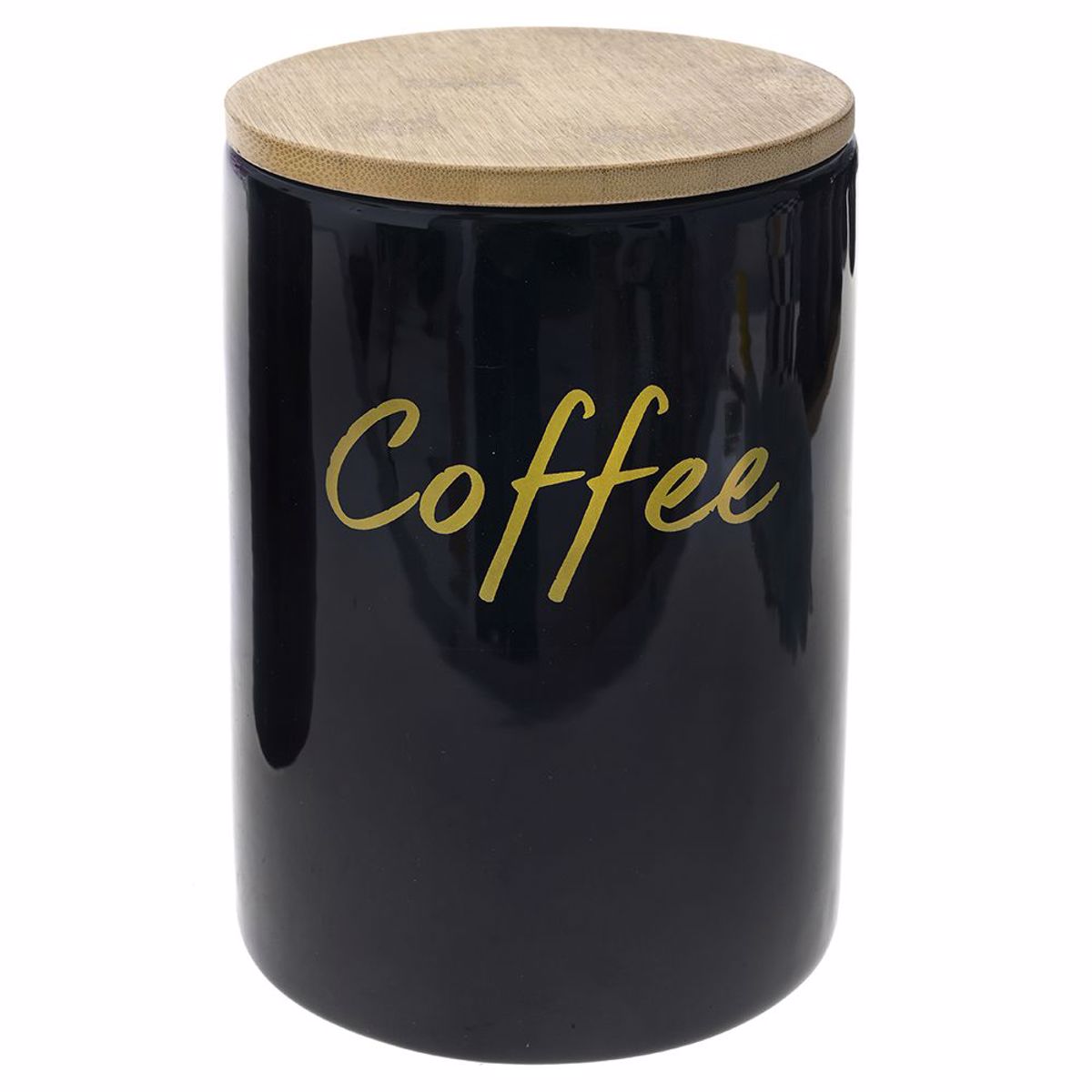 Mavro Keramiko Doxeio me Bamboo Kapaki 12X12X17Ek