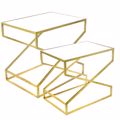 Iliadis Set ton 2 Xruso Metalliko Trapezi (55x40x50 / 50x35x45) me Epifaneia Kathrepti 78083