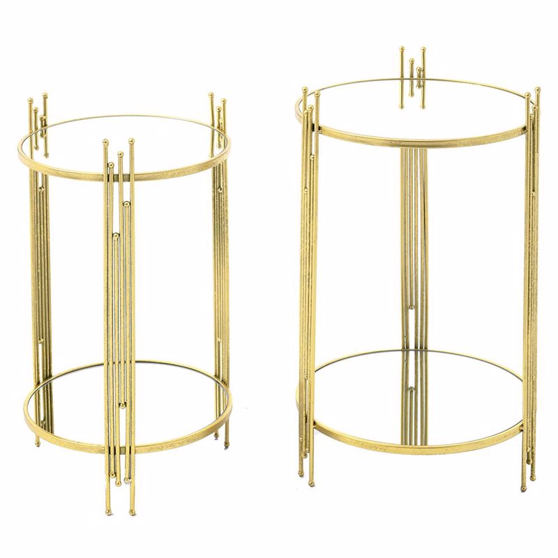 Iliadis Set ton 2 Metalliko Trapezi me Epifaneia Kathrepti F41x67cm / F35x62cm 78088