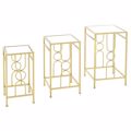 Iliadis Set ton 3 Xruso Metalliko Trapezi me Kathrefti 35X35X60 30X30X55 25X25X50 79160