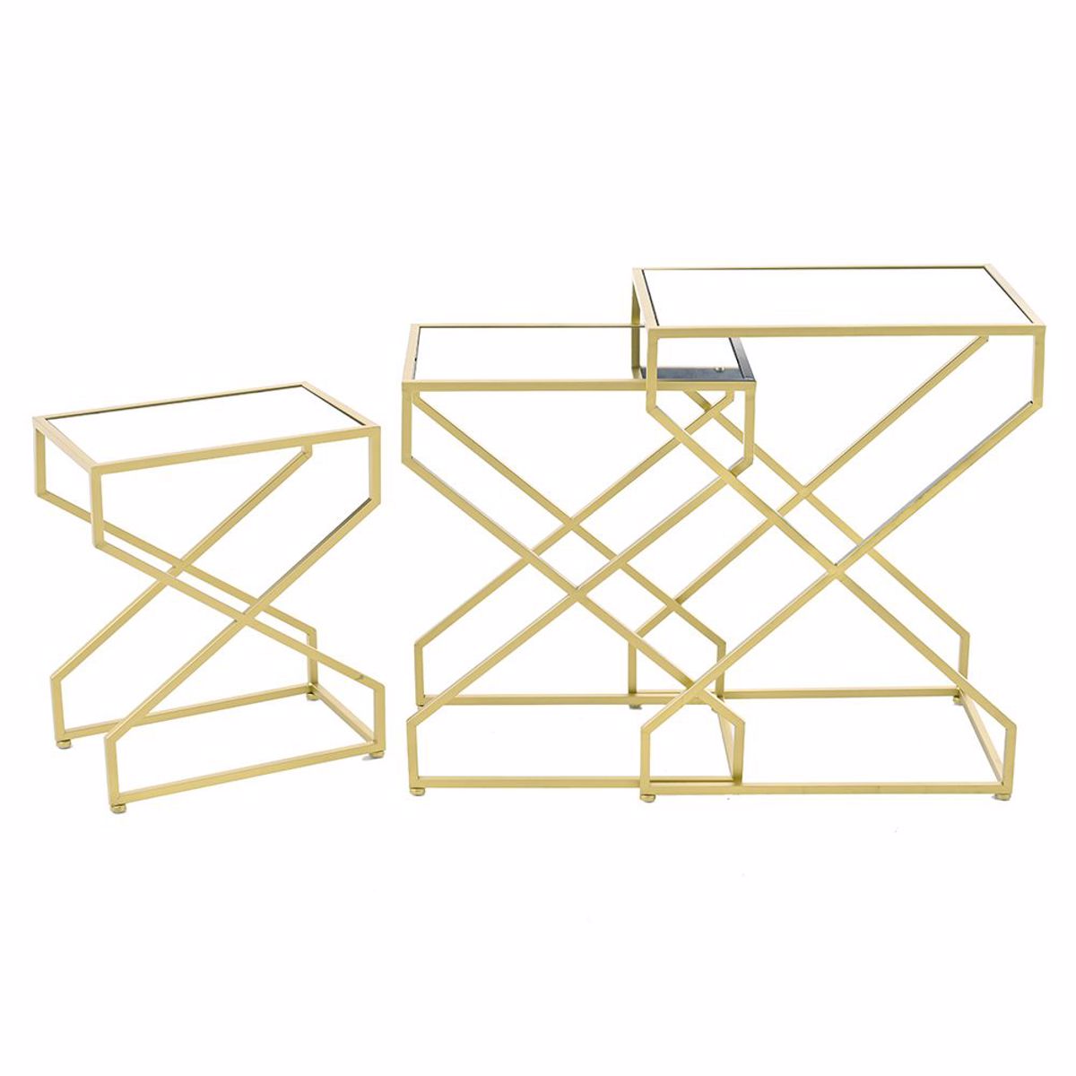 ILIADIS SET TON 3 XRuSO METALLIKO TRAPEZI ME KAThREFTI 50X35X65 / 45X30X58 / 40X25X48EK 79163