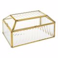 Iliadis Gyalino Kouti Bizoutiera me Xruses Metallikes Akmes 19x12x10cm 80983