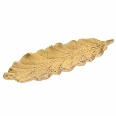 Iliadis Πιατέλα ''Φύλλο'' Resin Χρυσή 32x11x2cm 83464