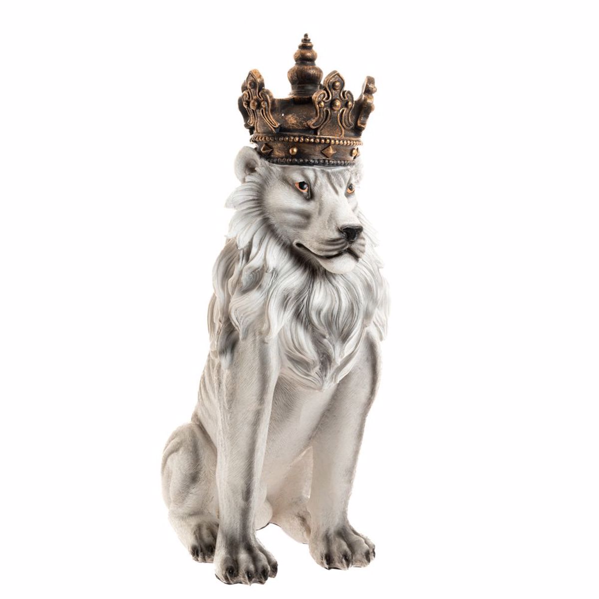 Iliadis Diakosmitiko Liontari Resin me Korona 50x30x80cm 84738