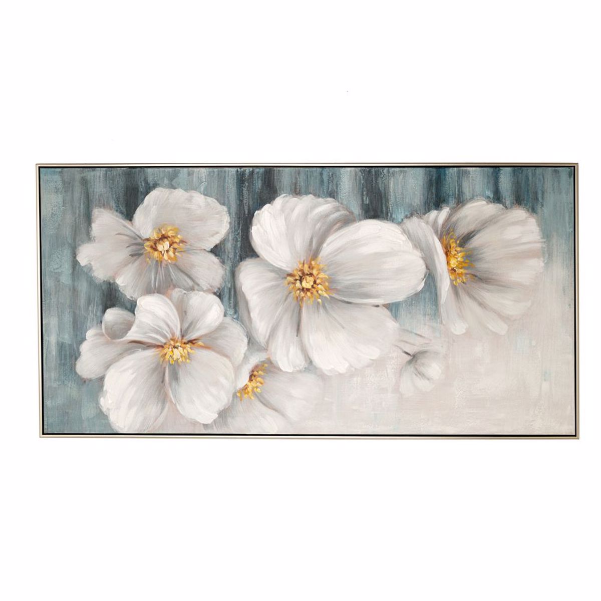 Iliadis Pinakas Elaiogafia se Tupomeno Kamba me Lefka Louloudia 142x4.5x72.5cm 84803