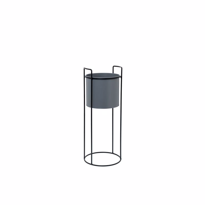 Iliadis Ggri Metalliko Kaspo F19x17cm se Mavri Metalliki Basi F19x50cm 85218