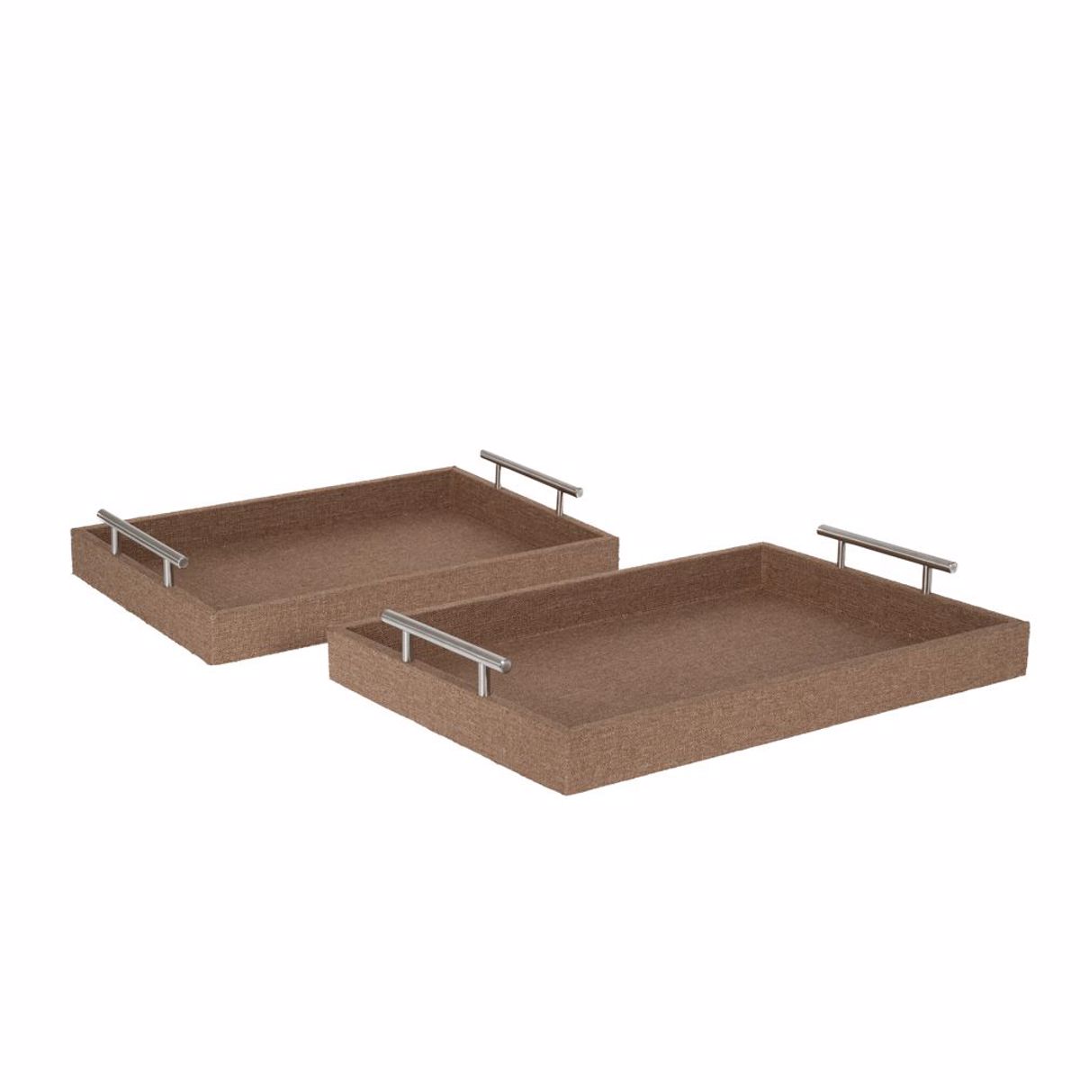 Iliadis Set ton 2 ufasmatinoi Kafe Diskoi me Xeroulia Inox 44x30x6.5cm/40x26x6.5cm 85343