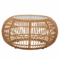 Iliadis Trapezi Strongulo Rattan Kafe F85x45cm 87881