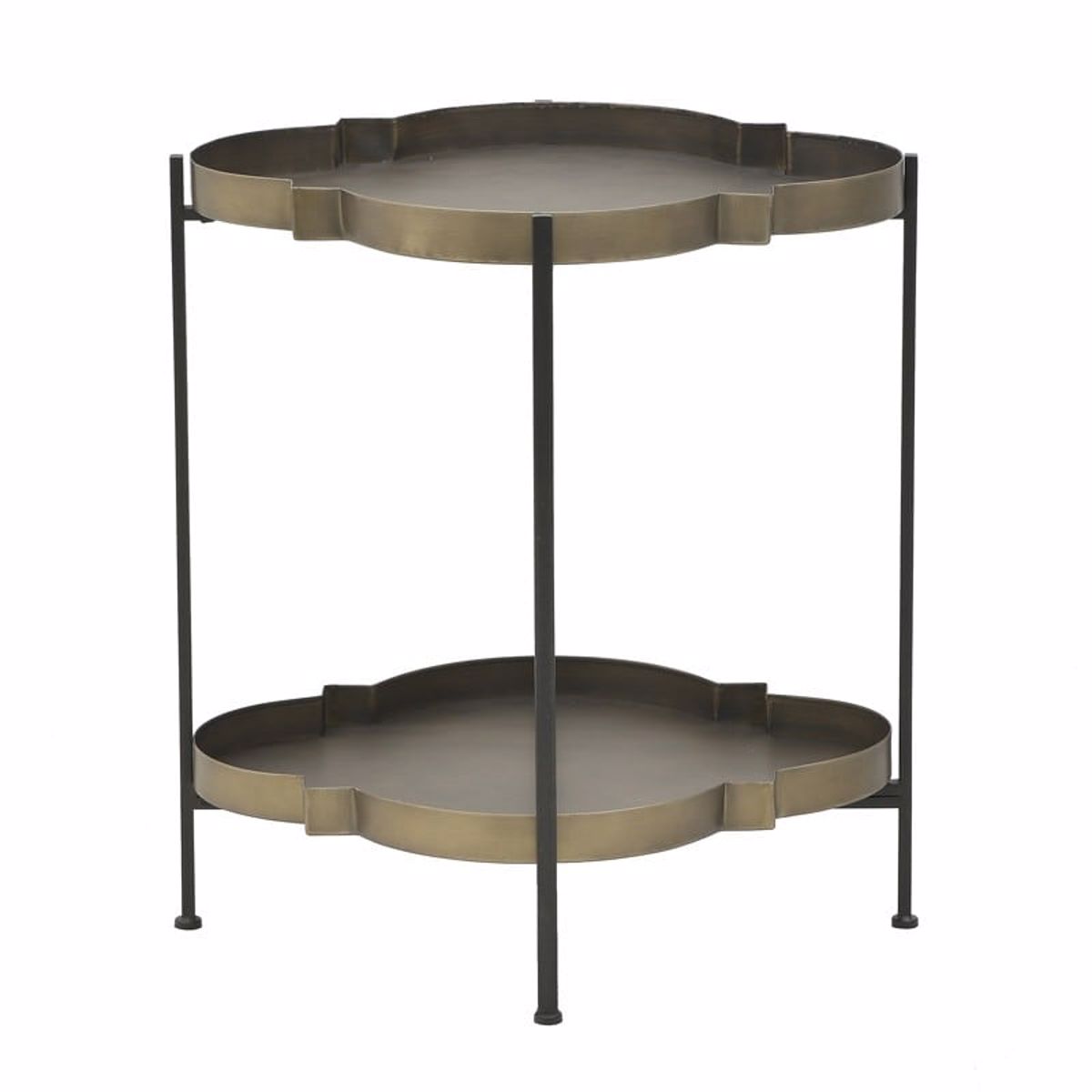 Inart Boithitiko Trapezaki Metalliko Antike Xruso/Mavro 58X50X62 3-50-153-0019