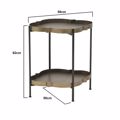 Inart Boithitiko Trapezaki Metalliko Antike Xruso/Mavro 58X50X62 3-50-153-0019