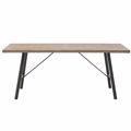 Inart Trapezaria Xulini Metalliki Mavro/Fusiko 190X90X78 3-50-188-0007