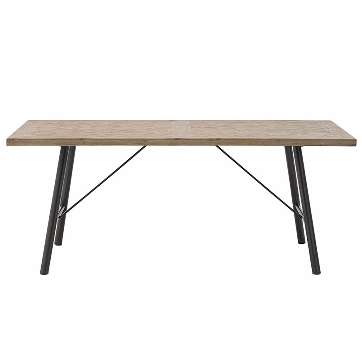 Inart Trapezaria Xulini Metalliki Mavro/Fusiko 190X90X78 3-50-188-0007