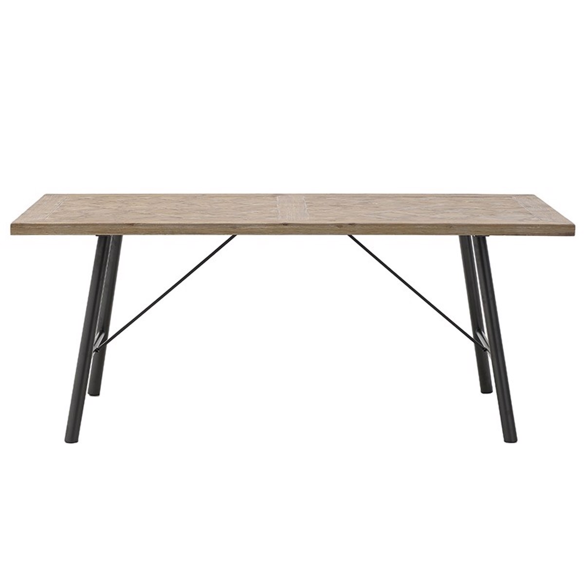 Inart Trapezaria Xulini Metalliki Mavro/Fusiko 190X90X78 3-50-188-0007