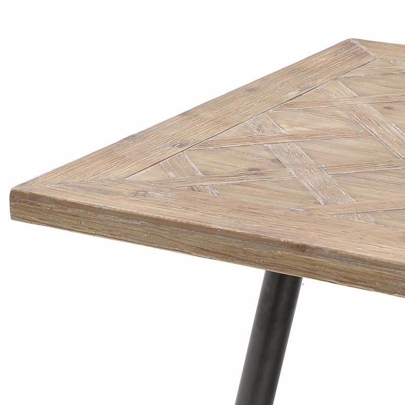 Inart Trapezaria Xulini Metalliki Mavro/Fusiko 190X90X78 3-50-188-0007