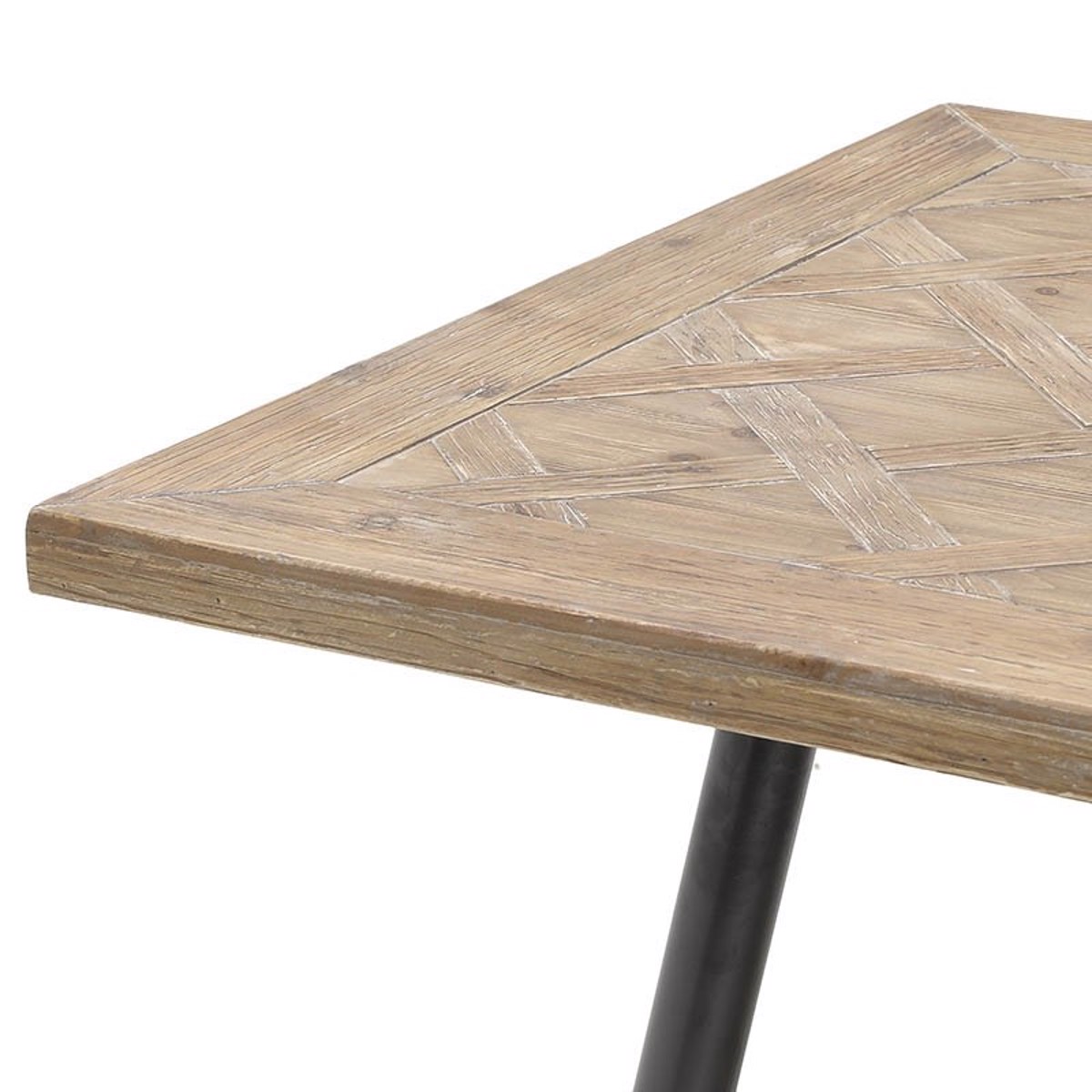 Inart Trapezaria Xulini Metalliki Mavro/Fusiko 190X90X78 3-50-188-0007