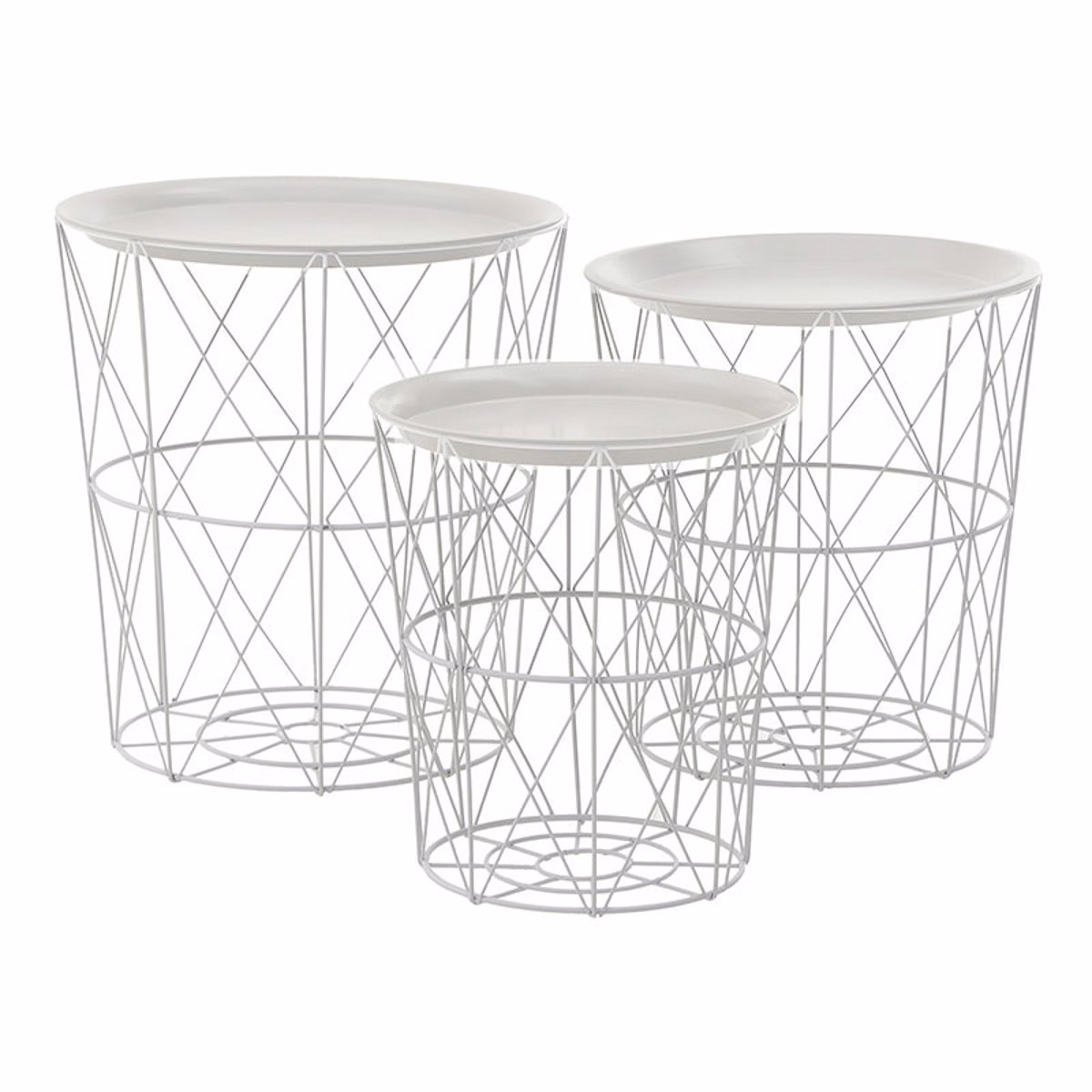 INART SET 3 TRAPEZI KALAThI APOThIKEuSIS METALLIKO LEuKO D40X44EK