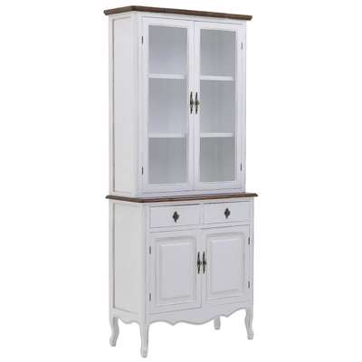 Inart Βιτρίνα Ξύλινη Λευκή Natural 88X30X190EK 3-50-482-0129
