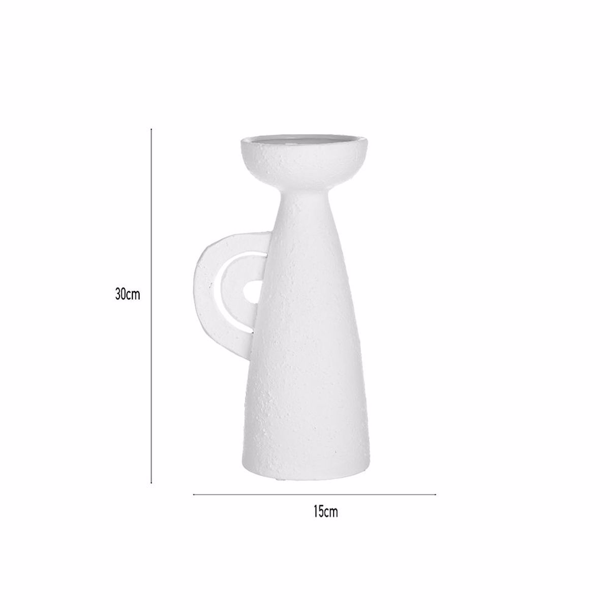 Inart Bazo Keramiko Lefko F15x30cm 3-70-266-0070