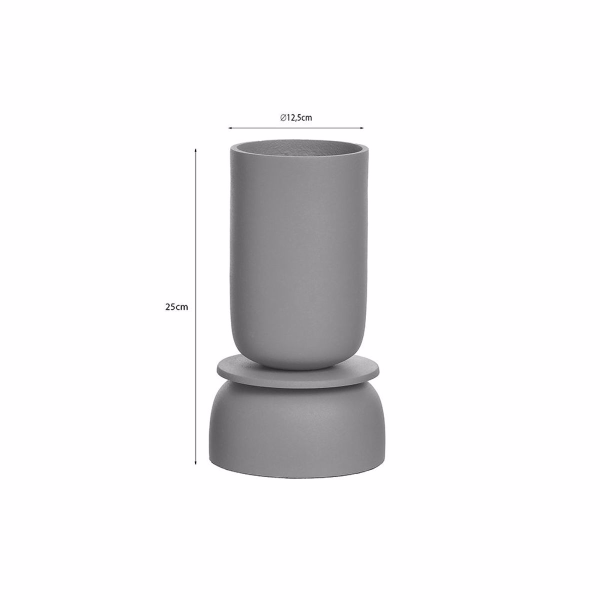Inart Bazo Alouminiou Moustardi F12.5x25cm 3-70-282-0028