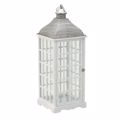 Inart Fanari Xulino Metalliko Lefko 31x31x87cm (Megthos: Large)
