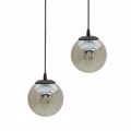 Inart Fotistiko Orofis 2foto Gyalino/Metalliko Mavro E27 25X25X80 6-10-584-0051