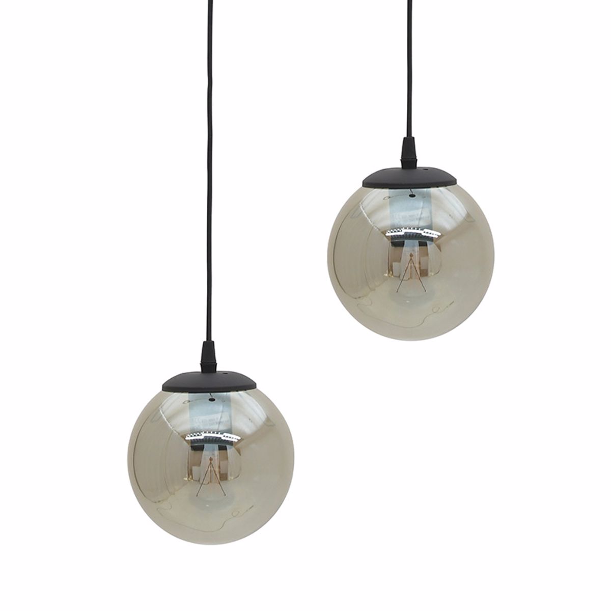 Inart Fotistiko Orofis 2foto Gyalino/Metalliko Mavro E27 25X25X80 6-10-584-0051
