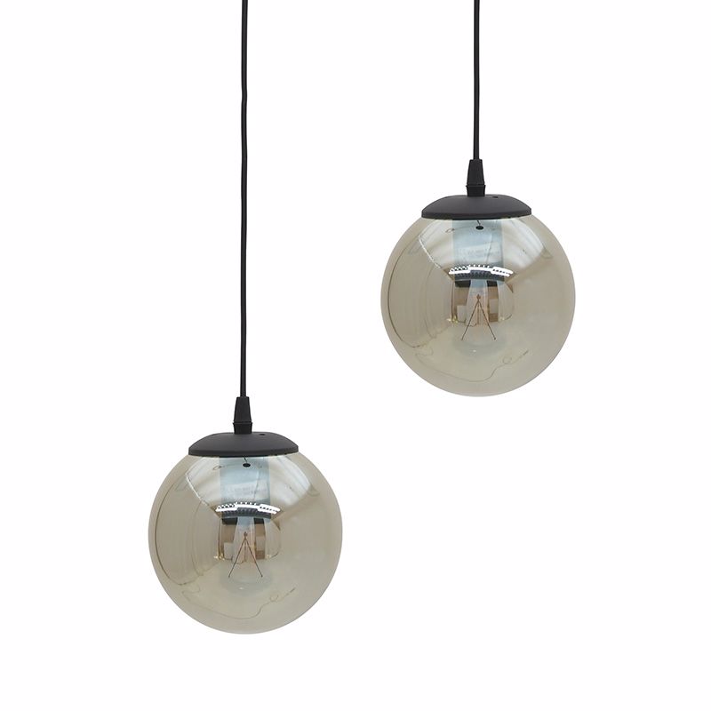 Inart Fotistiko Orofis 2foto Gyalino/Metalliko Mavro E27 25X25X80 6-10-584-0051