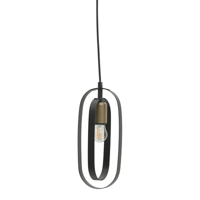 Inart Φωτιστικό Οροφής Μεταλλικό Μαύρο Ε27 13X10X30/75 6-10-584-0052
