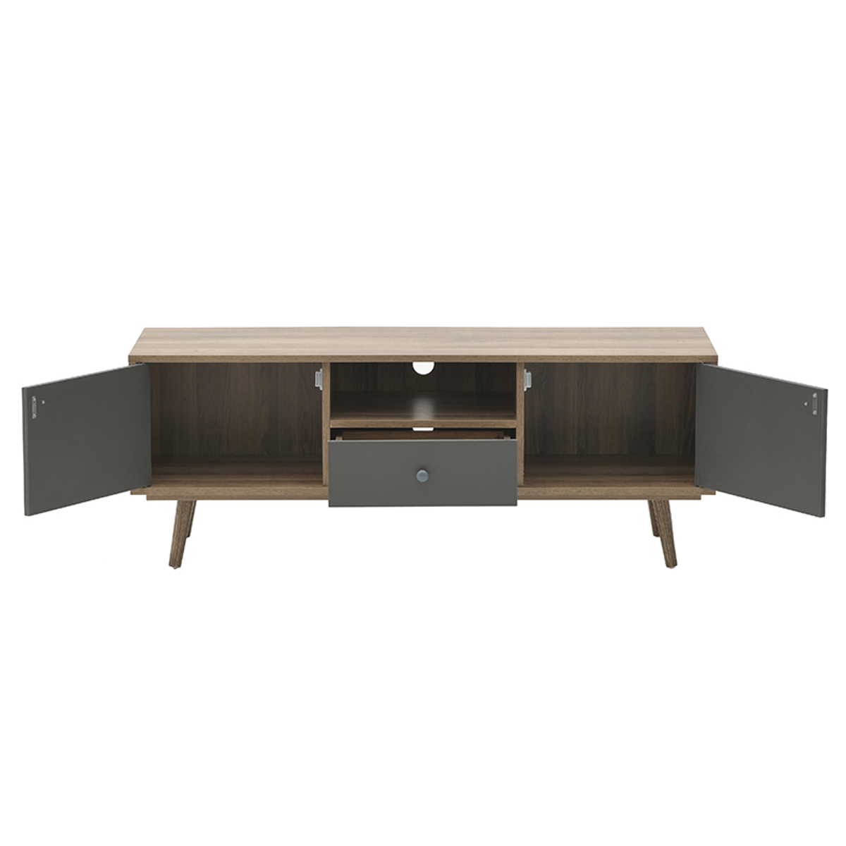 Inart Epiplo Tv Melaminis Natural/Ggri 120X39X45 6-50-308-0016