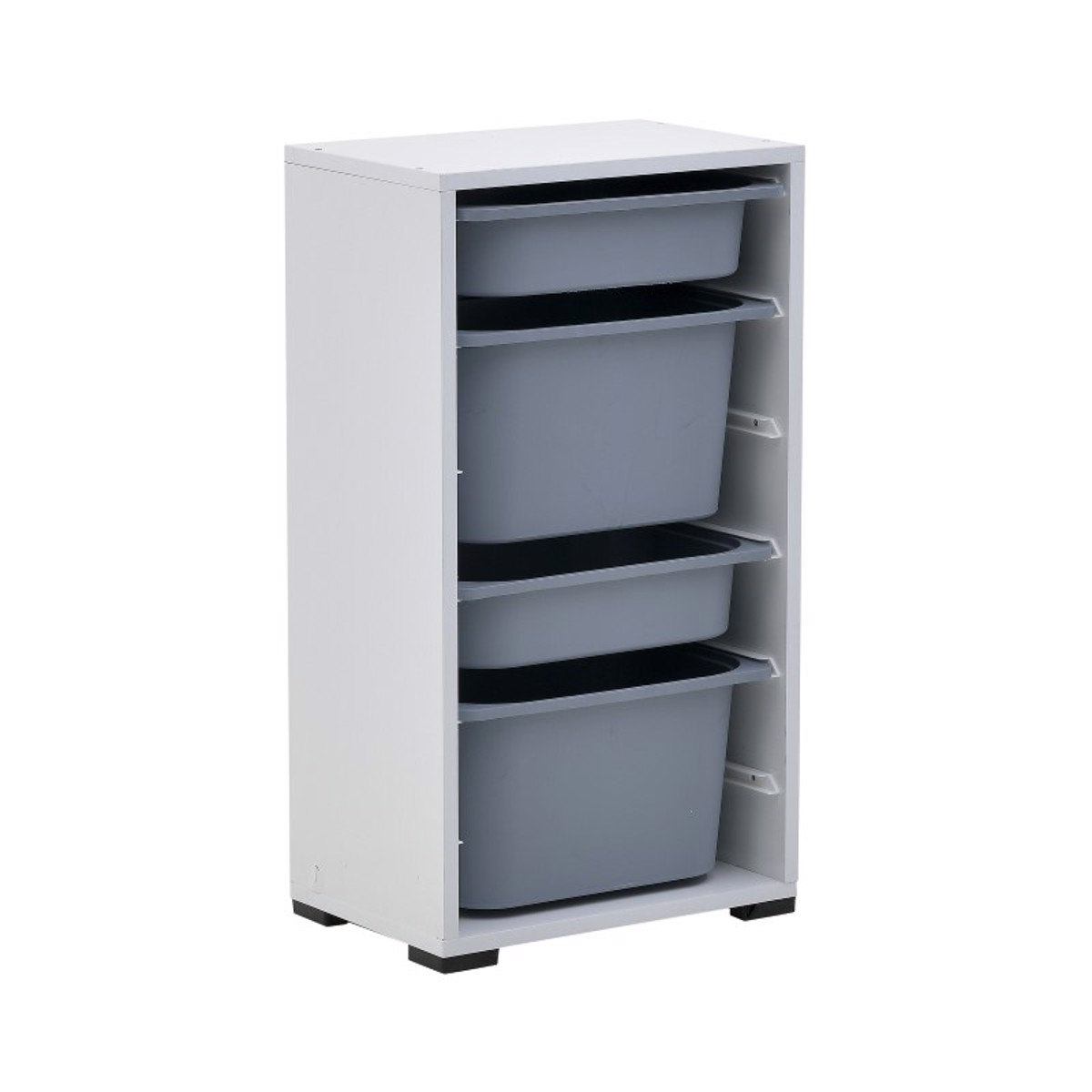 Inart Ntoulapi me 4 Kalathia Melamini PL Lefko Ggri 45X30X83EK 6-50-794-0008