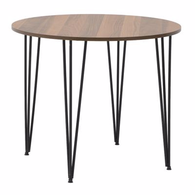 Inart Τραπέζι Μέταλλο/Μελαμίνη Natural/Μαύρο Φ90Χ76 6-50-794-0016
