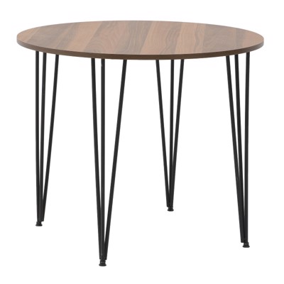 Inart Τραπέζι Μέταλλο/Μελαμίνη Natural/Μαύρο Φ90Χ76 6-50-794-0016