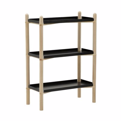 Inart Ραφιέρα Ξύλινη/Μεταλλική Natural/Μαύρη 60Χ30Χ86 6-50-861-0017