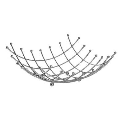 Inart Φρουτιέρα Μεταλλική Ασημί 27X27X10 6-60-373-0027